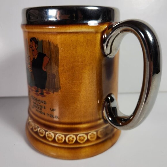 Lord Nelson Ware Beer Stein A Good Husband Elijah Cotton Stafford England 70s - Picture 2 of 7